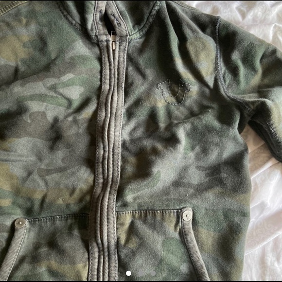 army green true religion zip up - Picture 1 of 3